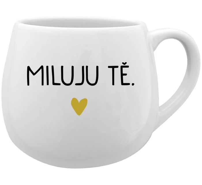 MILUJU TĚ. - bílý keramický hrníček 300 ml MILUJU TĚ. - bílý keramický hrníček 300 ml