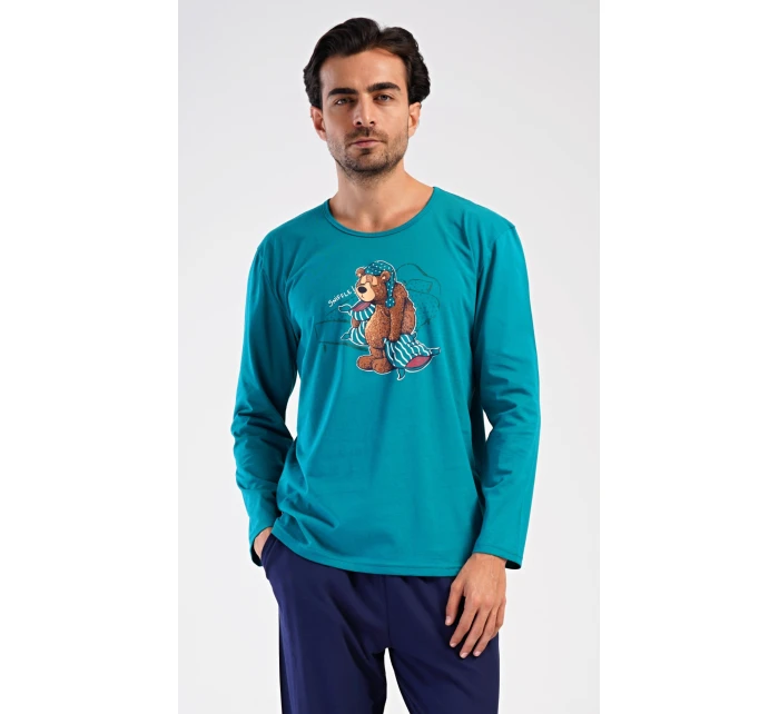 Pánské pyžamo dlouhé Méďa Ospalec