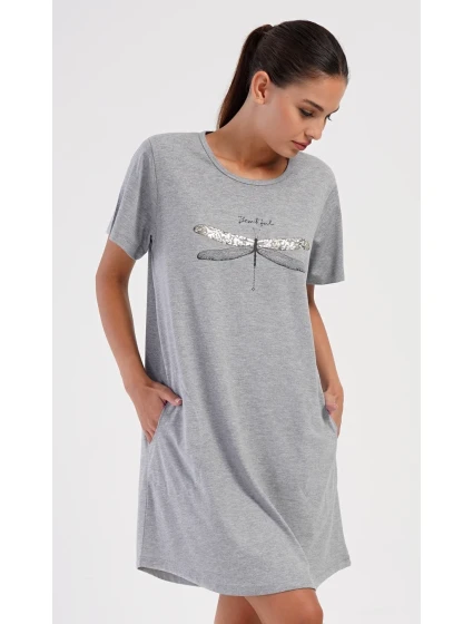 Dámské domácí šaty s krátkým rukávem model 20585156 - Vienetta Dámské domácí šaty s krátkým rukávem model 20585156 - Vienetta