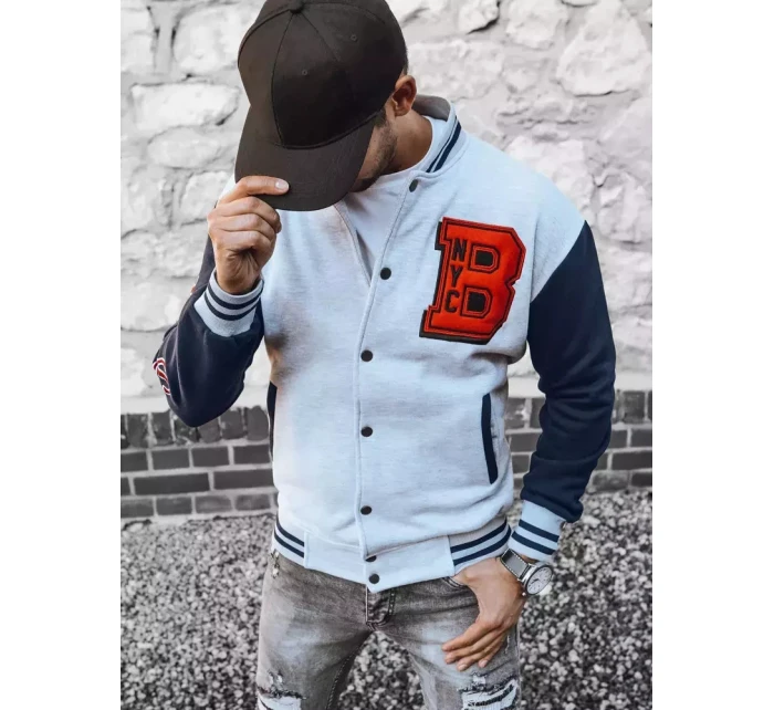 Pánská šedá mikina na zip FashionStreet BX5441