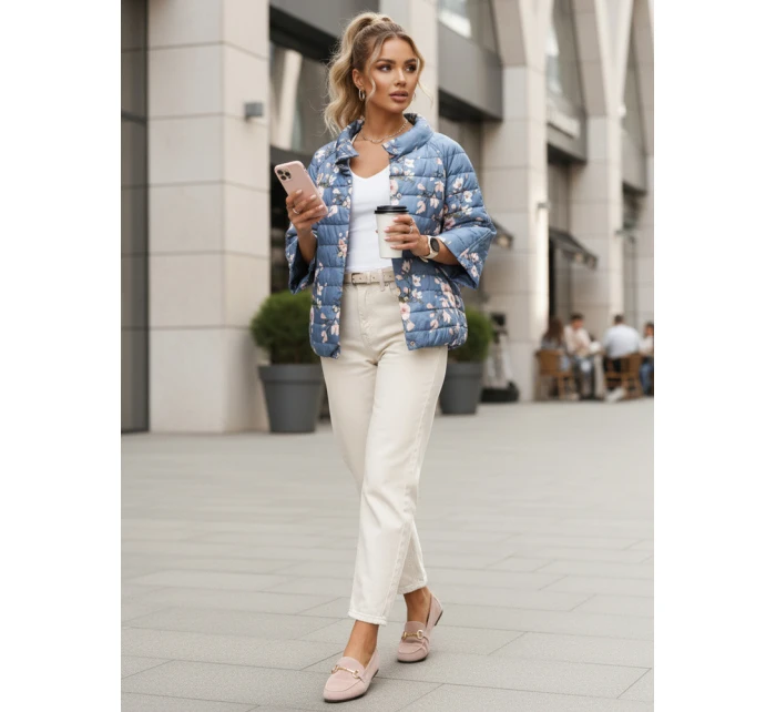 Dámská prošívaná oboustranná bunda FLORIS modrá FashionStreet TY5527