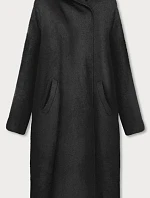 Dlouhý černý přehoz přes oblečení s kapucí (B6010-1)