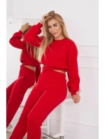 Zateplená souprava s krátkou mikinou červená Zateplená souprava s krátkou mikinou červená