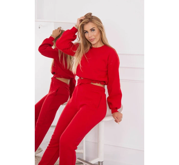 Zateplená souprava s krátkou mikinou červená Zateplená souprava s krátkou mikinou červená