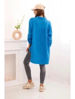 Bavlněná mušelínová košile tyrkys