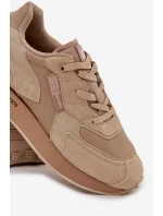 Kožené Sneakersy Pánské Big Star OO174298 Hi-Poly System Béžové Kožené Sneakersy Pánské Big Star OO174298 Hi-Poly System Béžové