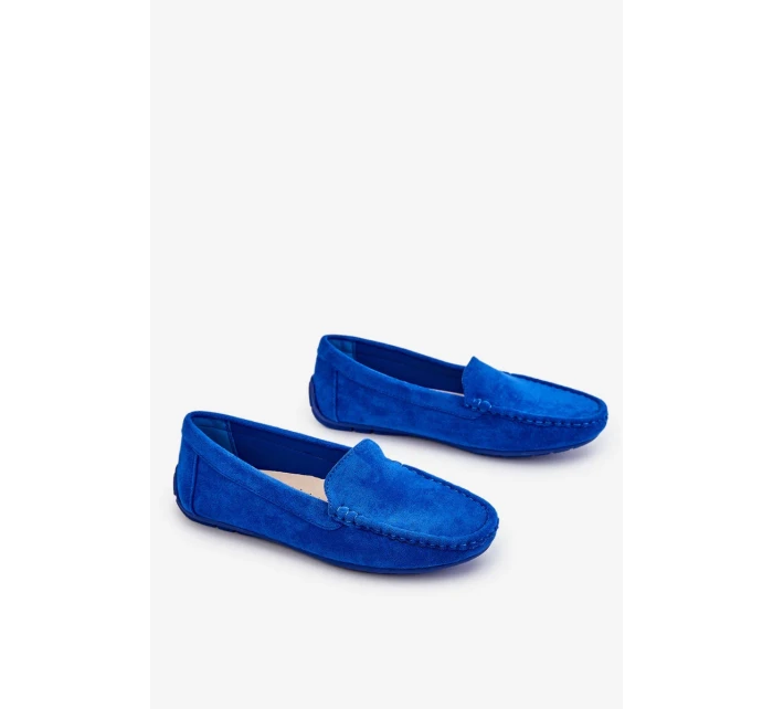 Dámské Semišové Mokasíny Modre Morreno