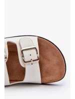 Dámské pantofle s přezkami Bílá Oliena Dámské pantofle s přezkami Bílá Oliena