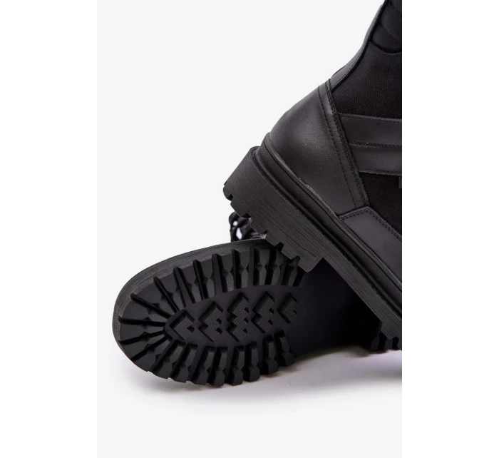 Kožené Trapper Kotníkové Boty Pánské Zateplené Big Star Černé