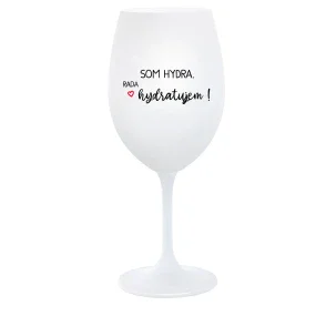 SOM HYDRA. RADA HYDRATUJEM! - biely pohár na víno 350 ml SOM HYDRA. RADA HYDRATUJEM! - biely pohár na víno 350 ml