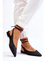 Dámské baleríny na šněrování model Černá  Paris model 20612394 - Inello