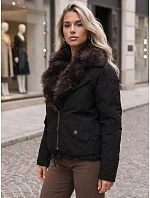 Dámská zimní bunda s odnímatelným límcem, černá, FashionStreet TY6072