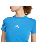 Adidas Essentials dámské tričko 3-Stripes Slim Baby světle modré KD2341