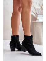Kotníkové Boty Na Podpatku Eko Černé model 21671745 - Boto