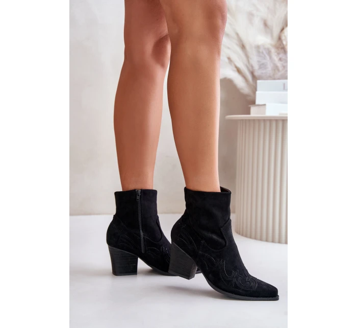 Kotníkové Boty Na Podpatku Eko Černé model 21671745 - Boto