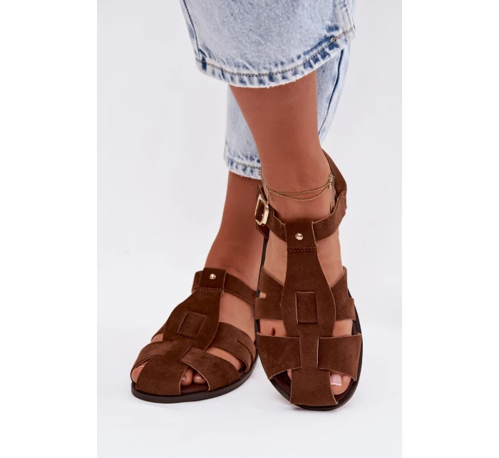Dámské sandály Ploché Hnědé model 21960883 - Boto Dámské sandály Ploché Hnědé model 21960883 - Boto