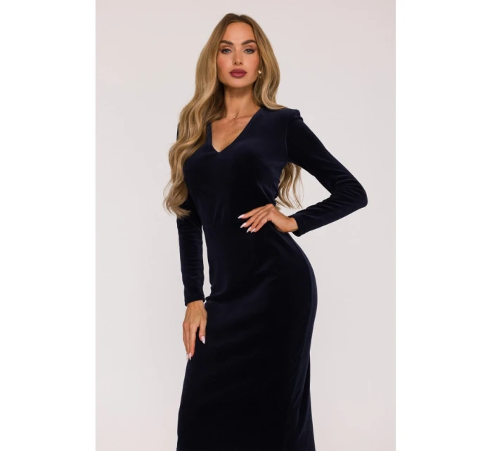model 21479332 Sametové šaty na tělo tmavě modré - Moe model 21479332 Sametové šaty na tělo tmavě modré - Moe