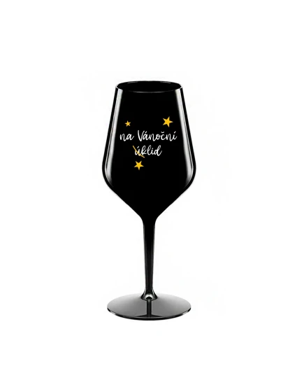 NA VÁNOČNÍ ÚKLID - černá nerozbitná sklenice na víno 470 ml NA VÁNOČNÍ ÚKLID - černá nerozbitná sklenice na víno 470 ml