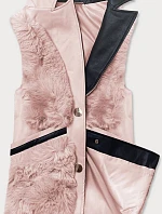 Lososová dámská vesta s kožíškem (BR9593-12)