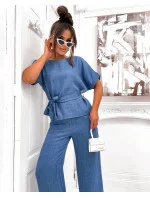 Světle modrý dámský letní dvoudílný komplet model 21151860 - Moon