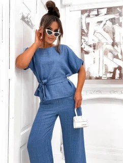 Světle modrý dámský letní dvoudílný komplet model 21151860 - Moon