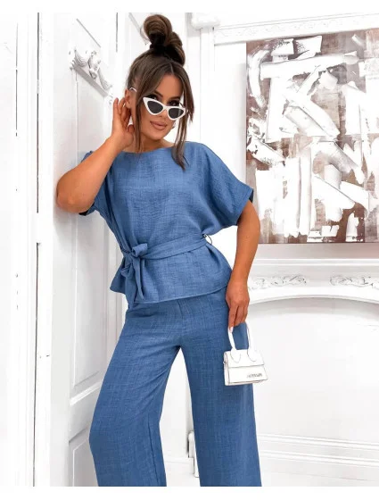 Světle modrý dámský letní dvoudílný komplet model 21151860 - Moon