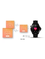 VELTORI VT150-1 Smartwatch Černý silikonový řemínek + černý náramek VELTORI VT150-1 Smartwatch Černý silikonový řemínek + černý náramek