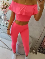 Souprava volánků růžová neonová