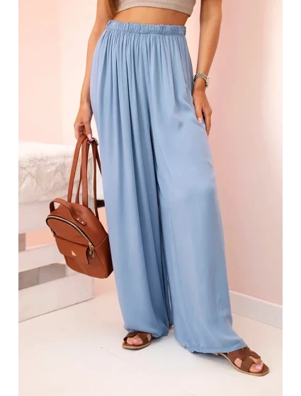 Široké dámské viskózové kalhoty s elastickým pasem z model 21117193 - K-Fashion
