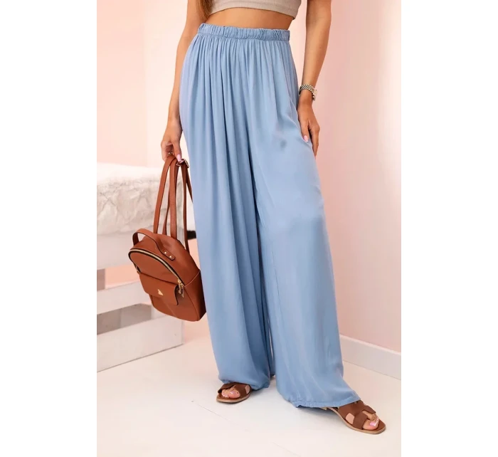 Široké dámské viskózové kalhoty s elastickým pasem z model 21117193 - K-Fashion