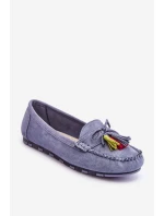 Semišové Mokasíny S Mašlí A Modre model 21623158 - Boto