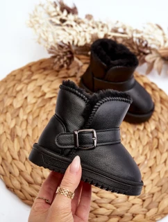 Dětské ekologické kožené sněhule s popruhem černé model 21645800 - Boto