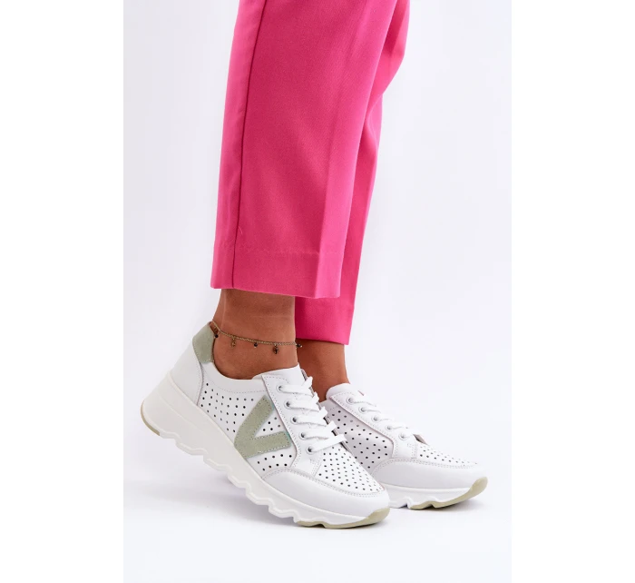 Dámské kožené lehké sportovní boty béžové Eleonori Dámské kožené lehké sportovní boty béžové Eleonori