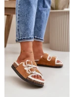 Dámské Pantofle S Přezkami A Kožíškem Camel model 21670224 - Boto