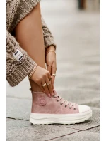 Zateplené Dámské Tenisky Na Platformě Big Star model 21676727 Růžové - Big Star Shoes Zateplené Dámské Tenisky Na Platformě Big Star model 21676727 Růžové - Big Star Shoes
