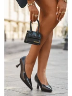 Lakované Lodičky na Podpatku Čokoládové Gavrielle