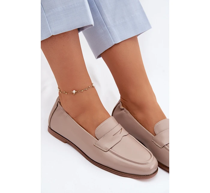 Mokasíny z přírodní kůže Vinceza Béžové Mokasíny z přírodní kůže Vinceza Béžové