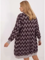 Kardigan AT SW ciemny fioletowy model 20463604 - FPrice Kardigan AT SW ciemny fioletowy model 20463604 - FPrice