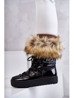 Dámské šněrovací boty do sněhu Černá Santero