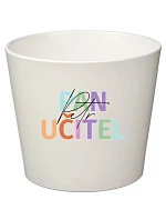 Bílý keramický květináč pro paní učitelku/pana učitele - velký