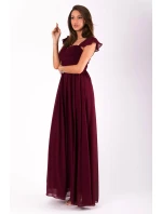 Dámské šaty s dlouhé bordó Bordó / S model 15042981 - EVA&LOLA Dámské šaty s dlouhé bordó Bordó / S model 15042981 - EVA&LOLA