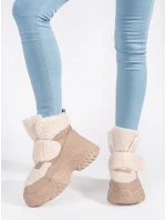 Krásné dámské  sněhule hnědé platforma