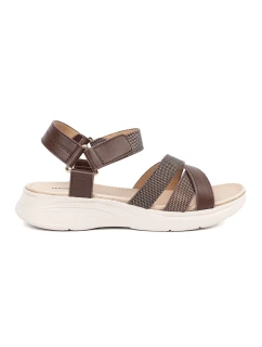 Výborné  sandály hnědé dámské platforma