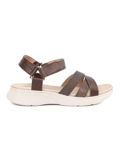 Výborné  sandály hnědé dámské platforma