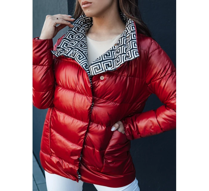 Dámská přechodná prošívaná bunda červená model 21979176 - Dstreet