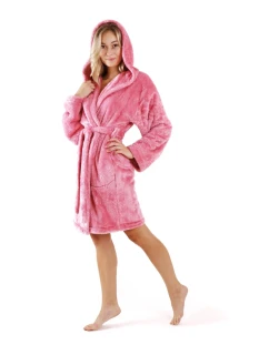 Dámský župan Lilly extra s kapucí 3/4 3320 one size starorůžová - Vestis