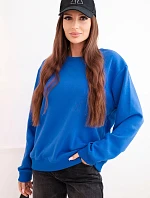 Dámská mikina z pružného bavlněného materiálu s kulatým výstřihem bílá