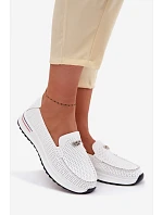 Dámské Mokasyny Z Přírodní Kůže Bílé Demela