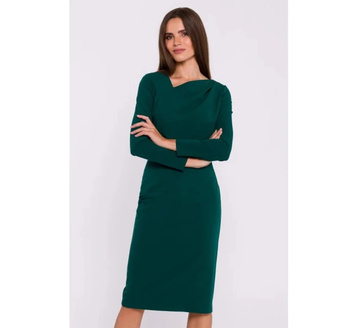 Dámské šaty S376 Tmavě zelená - Stylove Dámské šaty S376 Tmavě zelená - Stylove