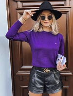 Dámský klasický svetr REGALIA tmavě fialový FashionStreet MY2103